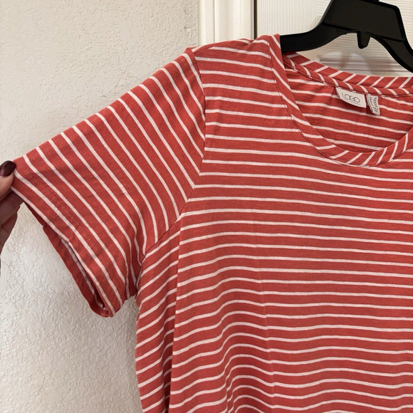 2X LOGO Cute Mauve Striped Babydoll Flared Cotton Top W Pockets - Picture 5 of 8